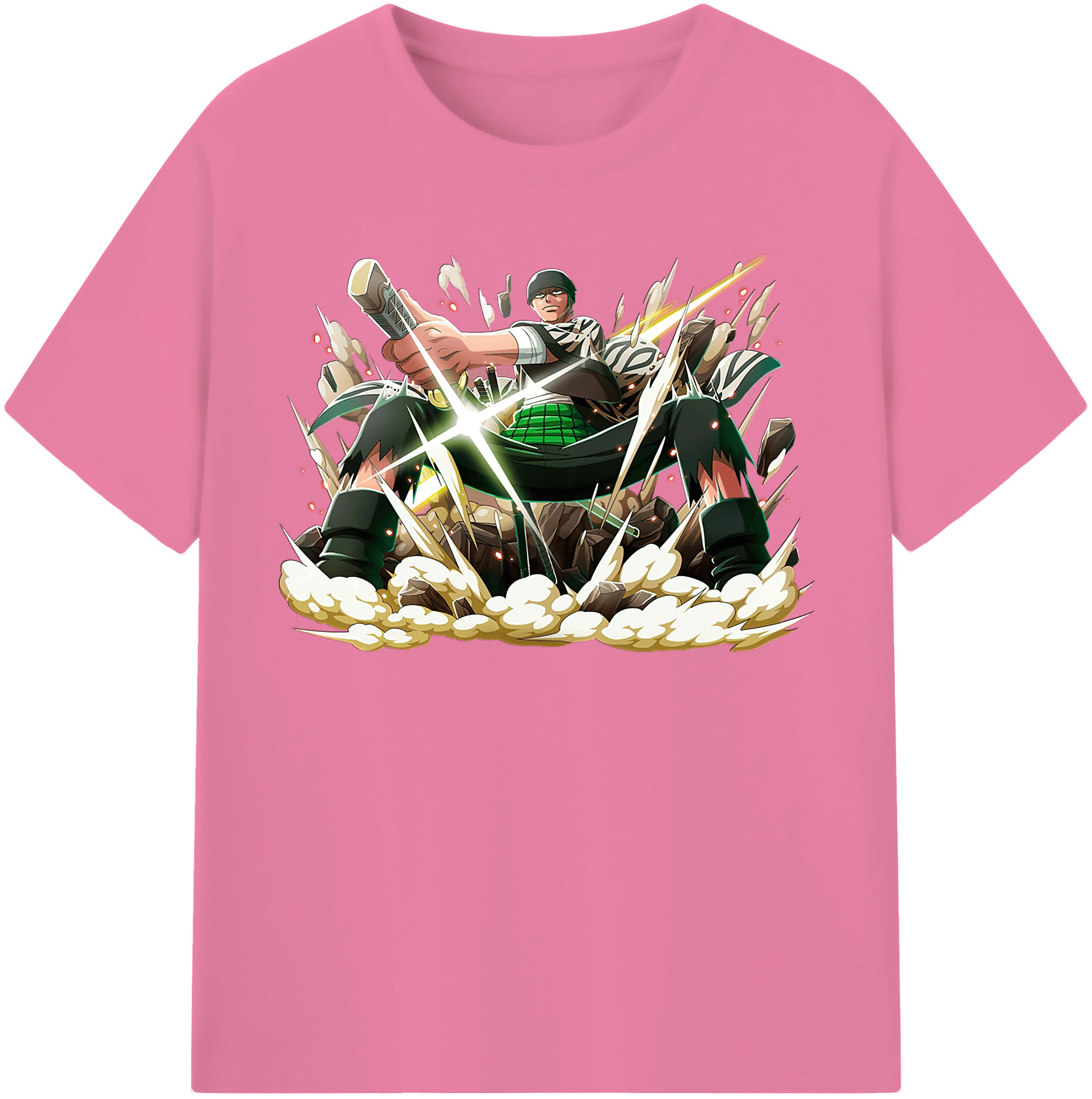 ワンピース ロロノア・ゾロ ONE PIECE Roronoa Zoro 綿100％半袖Tシャツ（フロントプリント）